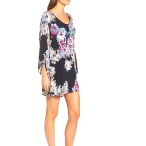 Mabel | Mary & Mabel Floral Tunic Mini Dress Open Back Size Small